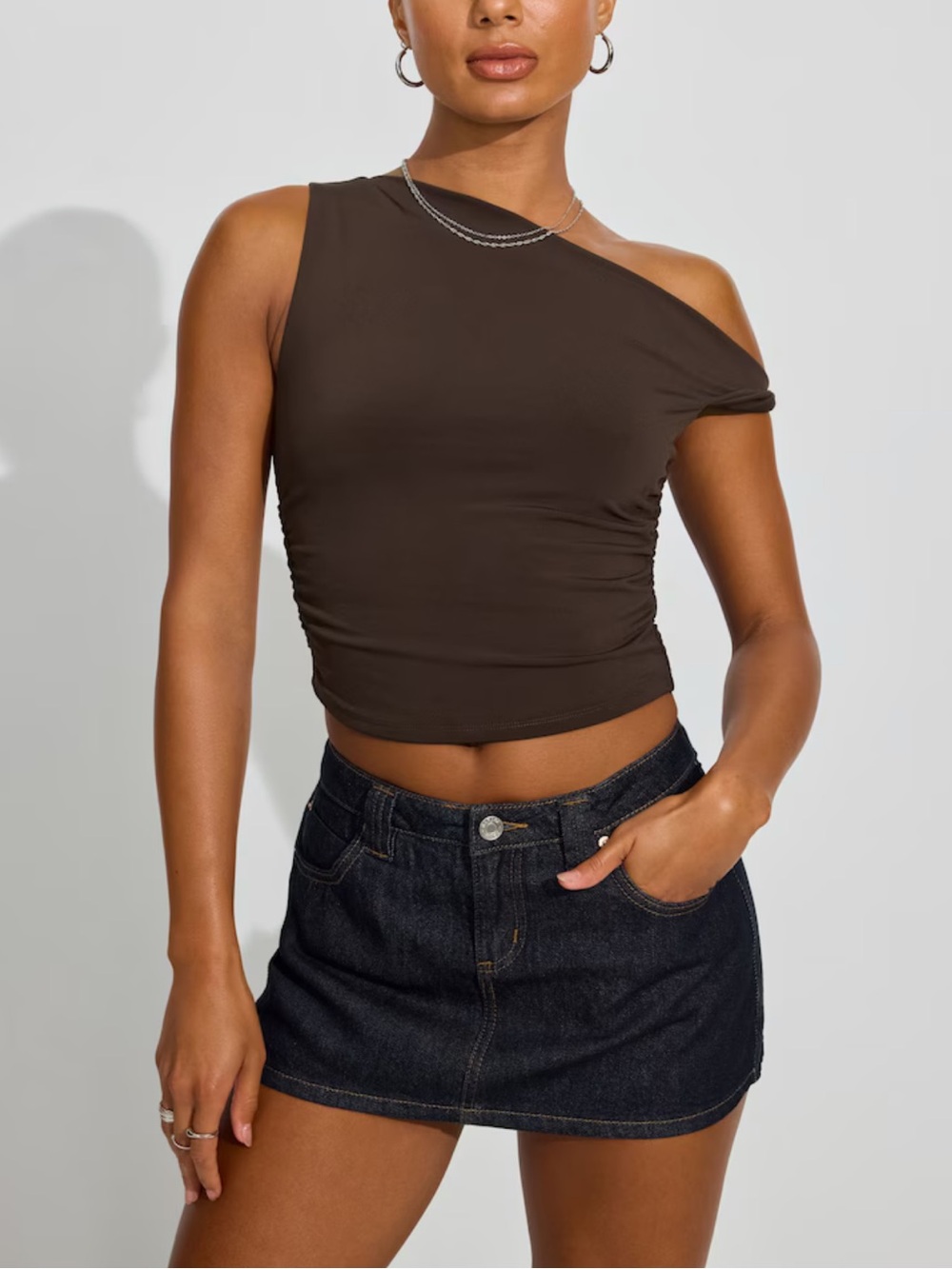 Garage Denim Micro Skort in Elana Blue